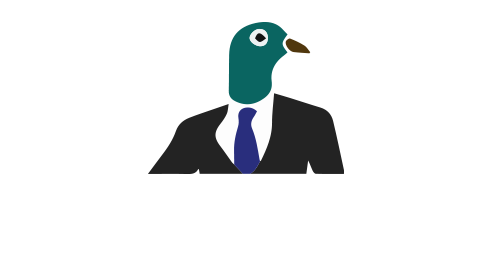 web design bird header logo white